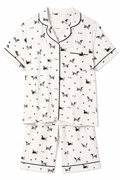 Dachshund & Paw Print Pajama Set | White & Black | Large | NWT