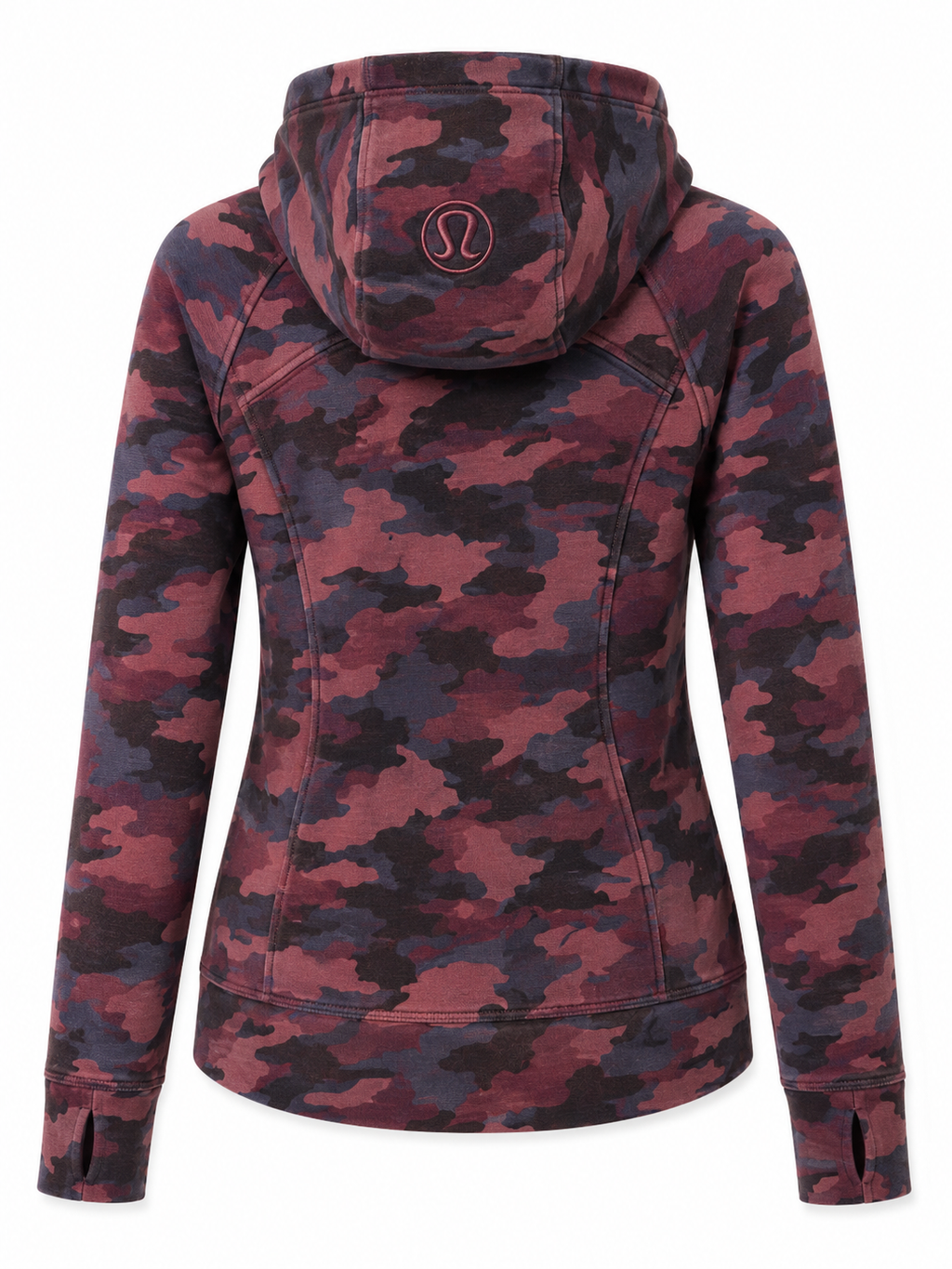 Lululemon Scuba Full-Zip Hoodie | Heritage 365 Camo Smoky Red Night Sea Multi | Size 12| Pre-Loved