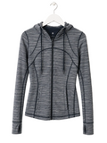 Lululemon Hooded Full-Zip Performance Jacket | Heathered Grey & Navy | Size 6 | Pre-Loved