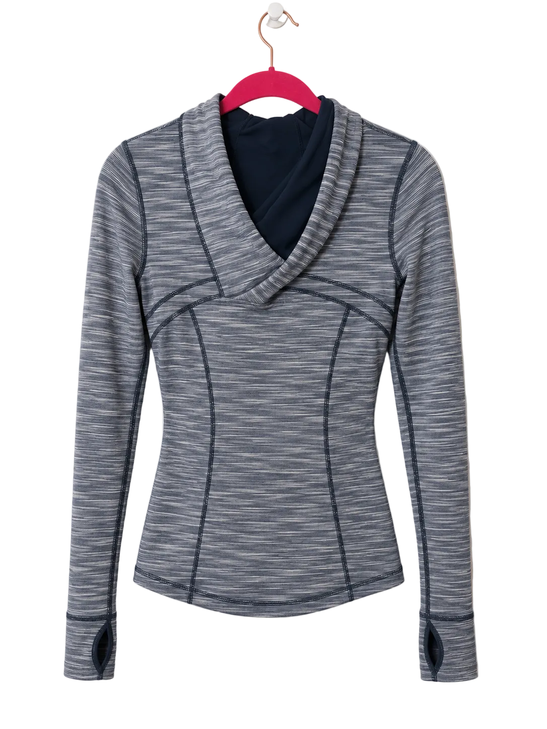 Lululemon Hooded Full-Zip Performance Jacket | Heathered Grey & Navy | Size 6 | Pre-Loved