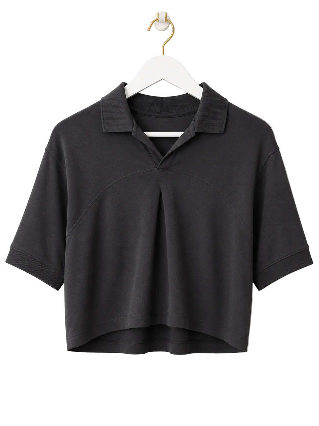 Lululemon Heavyweight Cotton Short-Sleeve Polo Shirt | Black | Size 6| Pre-Loved
