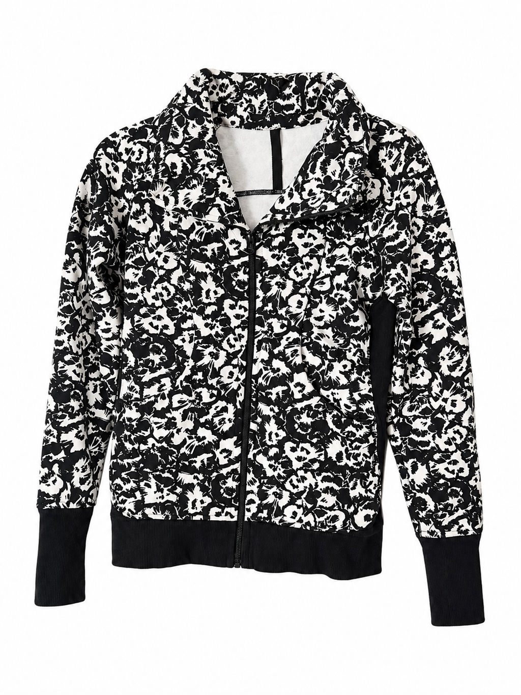 Lululemon Cozy Cuddle Up Jacket | Fleur Sombre Black & White | Size 4 | Pre-Loved