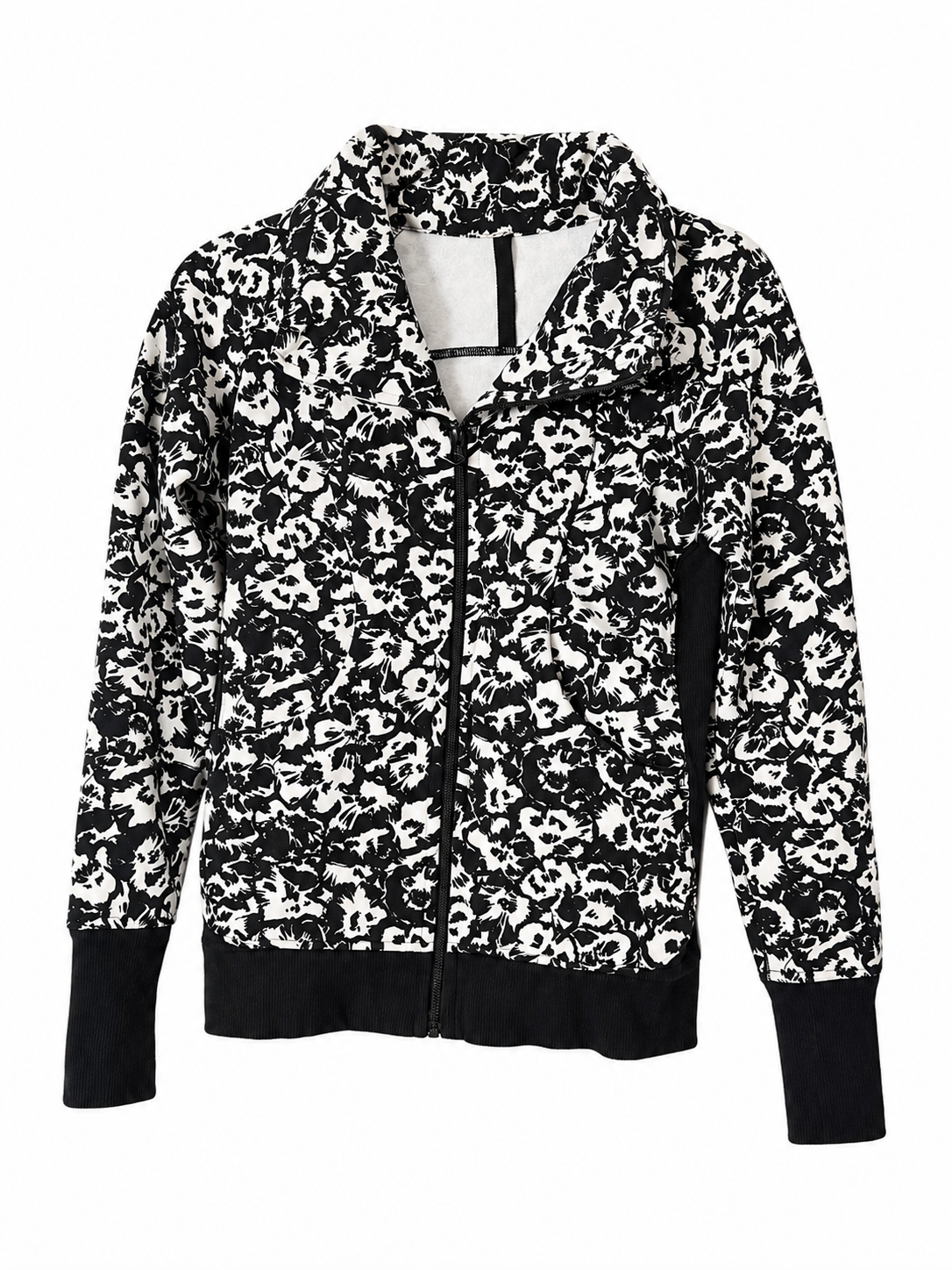Lululemon Cozy Cuddle Up Jacket | Fleur Sombre Black & White | Size 4 | Pre-Loved