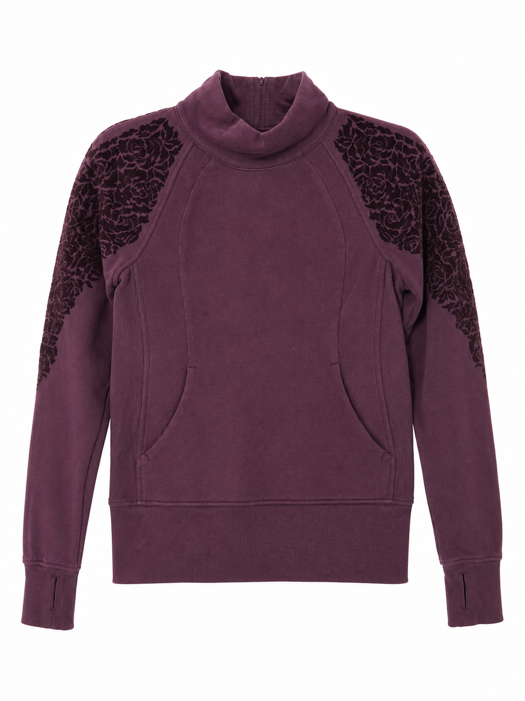 Lululemon Floral Flock Pullover | Black Cherry | Size 4 | Pre-Loved