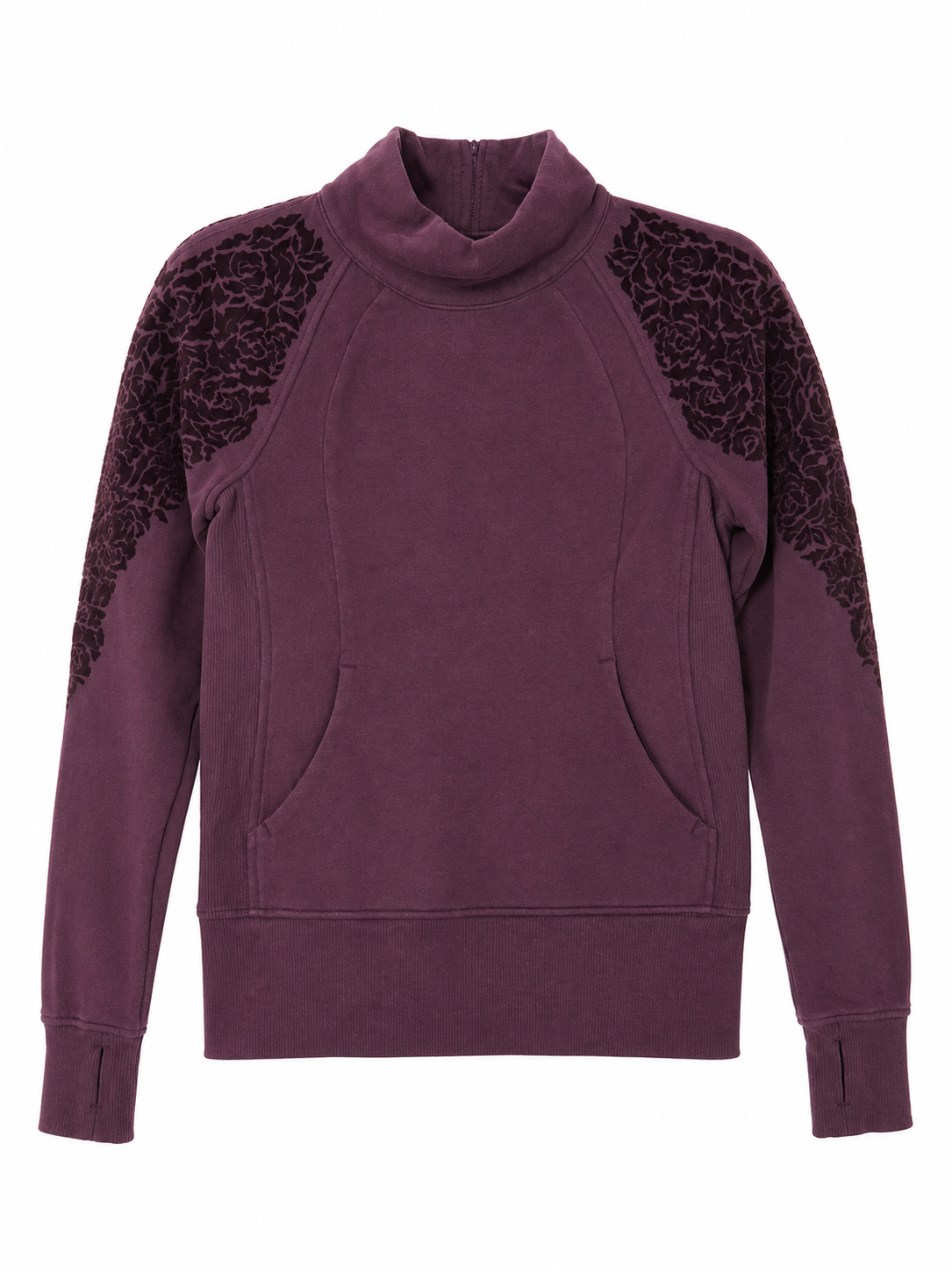 Lululemon Floral Flock Pullover | Black Cherry | Size 4 | Pre-Loved