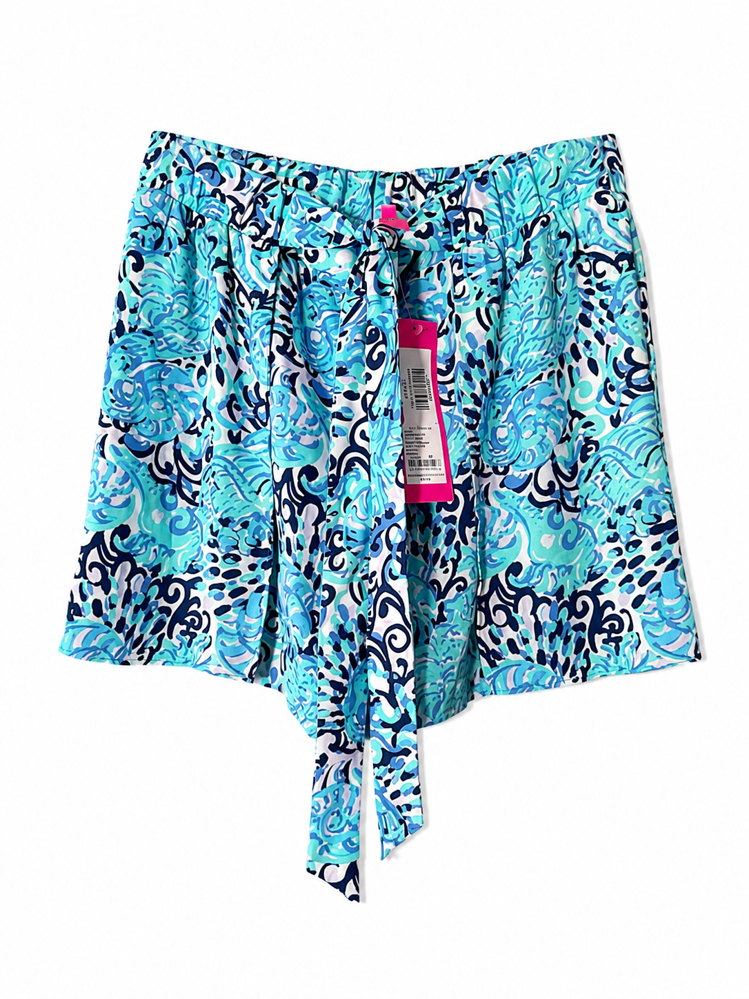 Lilly Pulitzer High-Rise Tie Waist Printed Shorts | Blue Multi | Size 00 | New With Tags