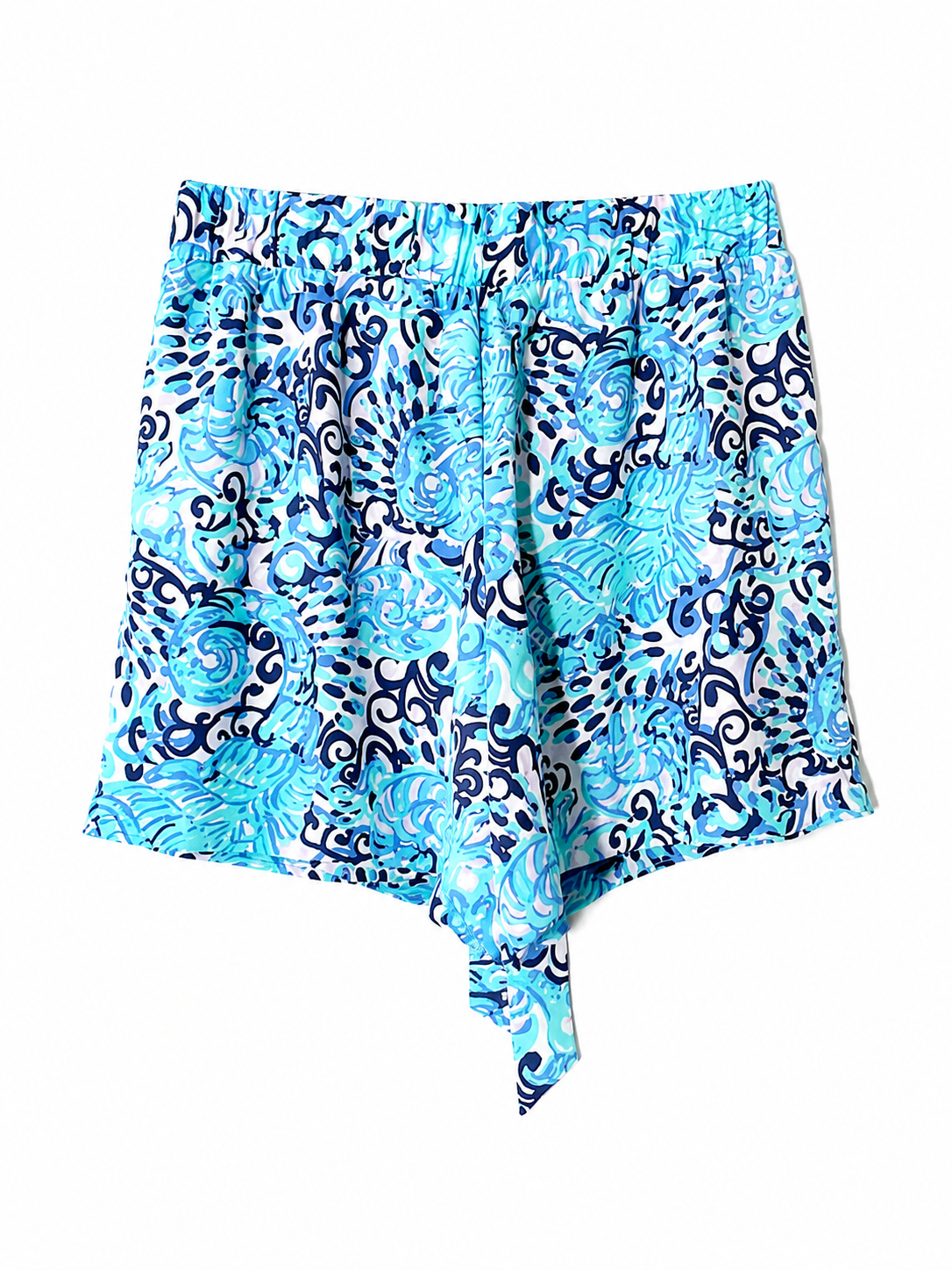 Lilly Pulitzer High-Rise Tie Waist Printed Shorts | Blue Multi | Size 00 | New With Tags