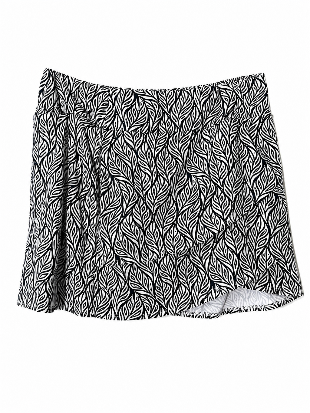 Tail Activewear Printed Golf Skort | Black & White Leaf Print | Size L| Pre-Loved