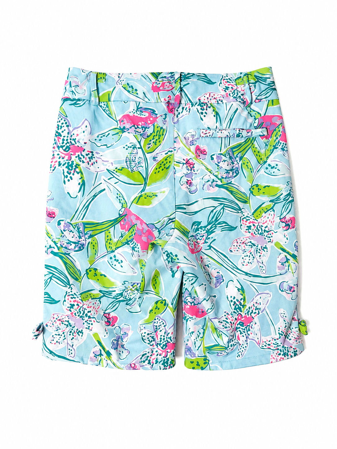 Lilly Pulitzer Callahan Mid-Rise Bermuda Shorts | Light Blue Multi Floral | Size 4| Pre-Loved