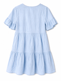 J.Crew Tiered Ruffle Sleeve Mini Dress | Light Blue | Size S | Pre-Loved