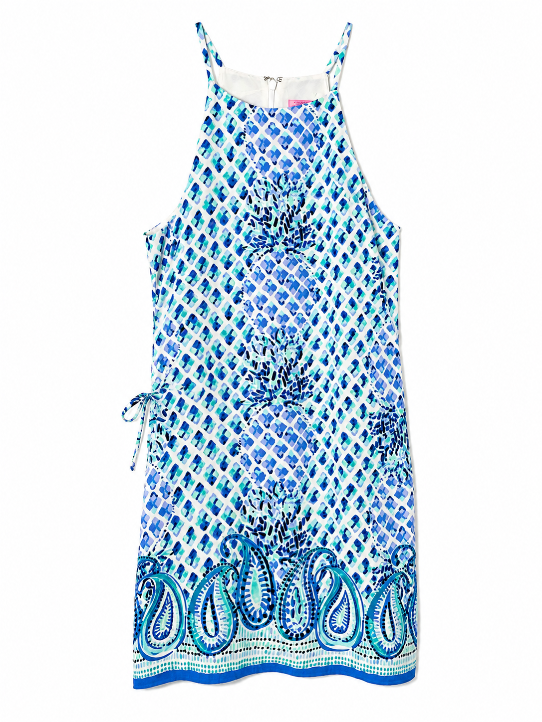 Lilly Pulitzer Blue Paisley Halter Shift Dress | Blue Multi | Women's Size 8 | Pre-Loved