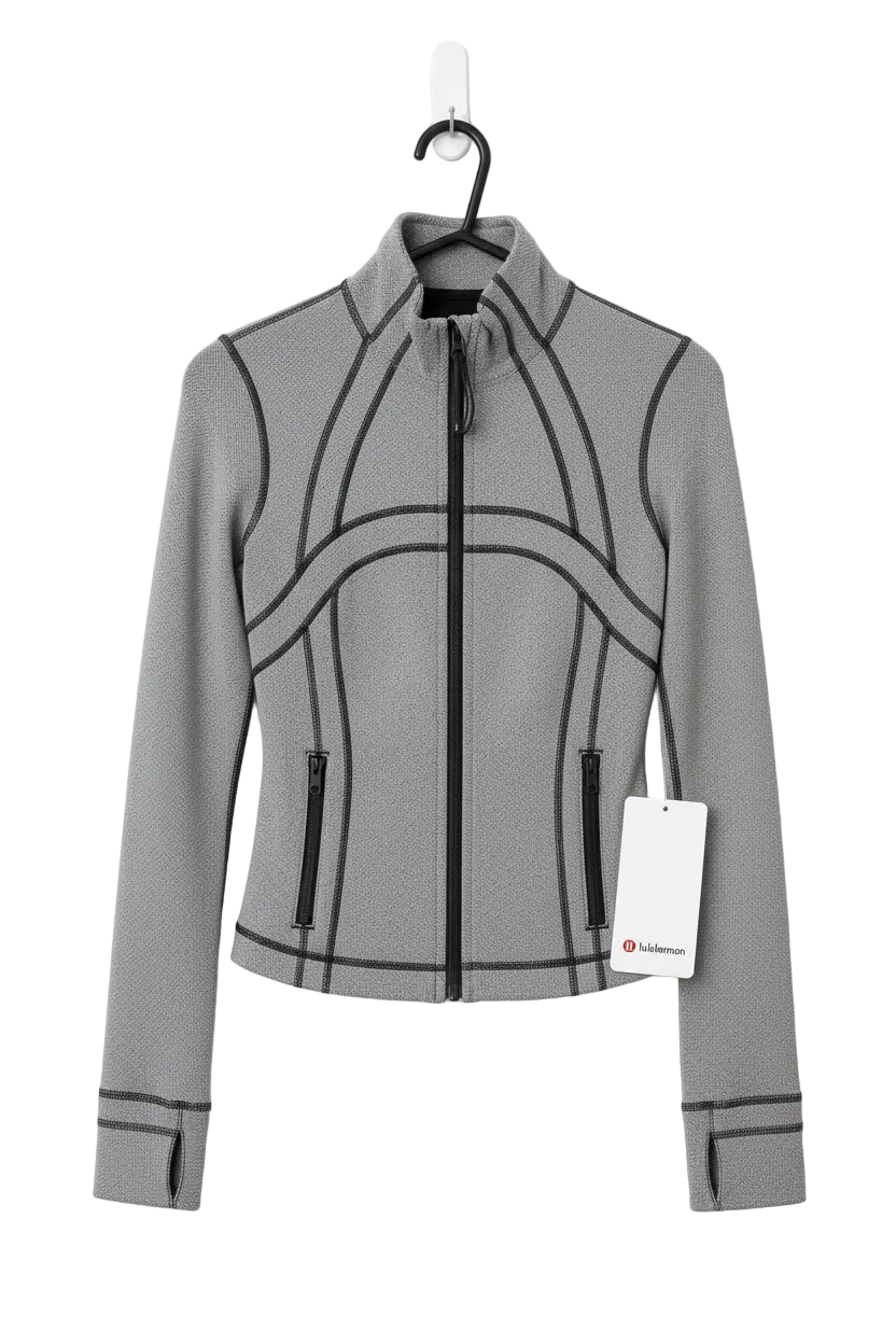 Lululemon Define Cropped Jacket Herringbone | Heathered Black Dove Grey | Size 2| New With Tags
