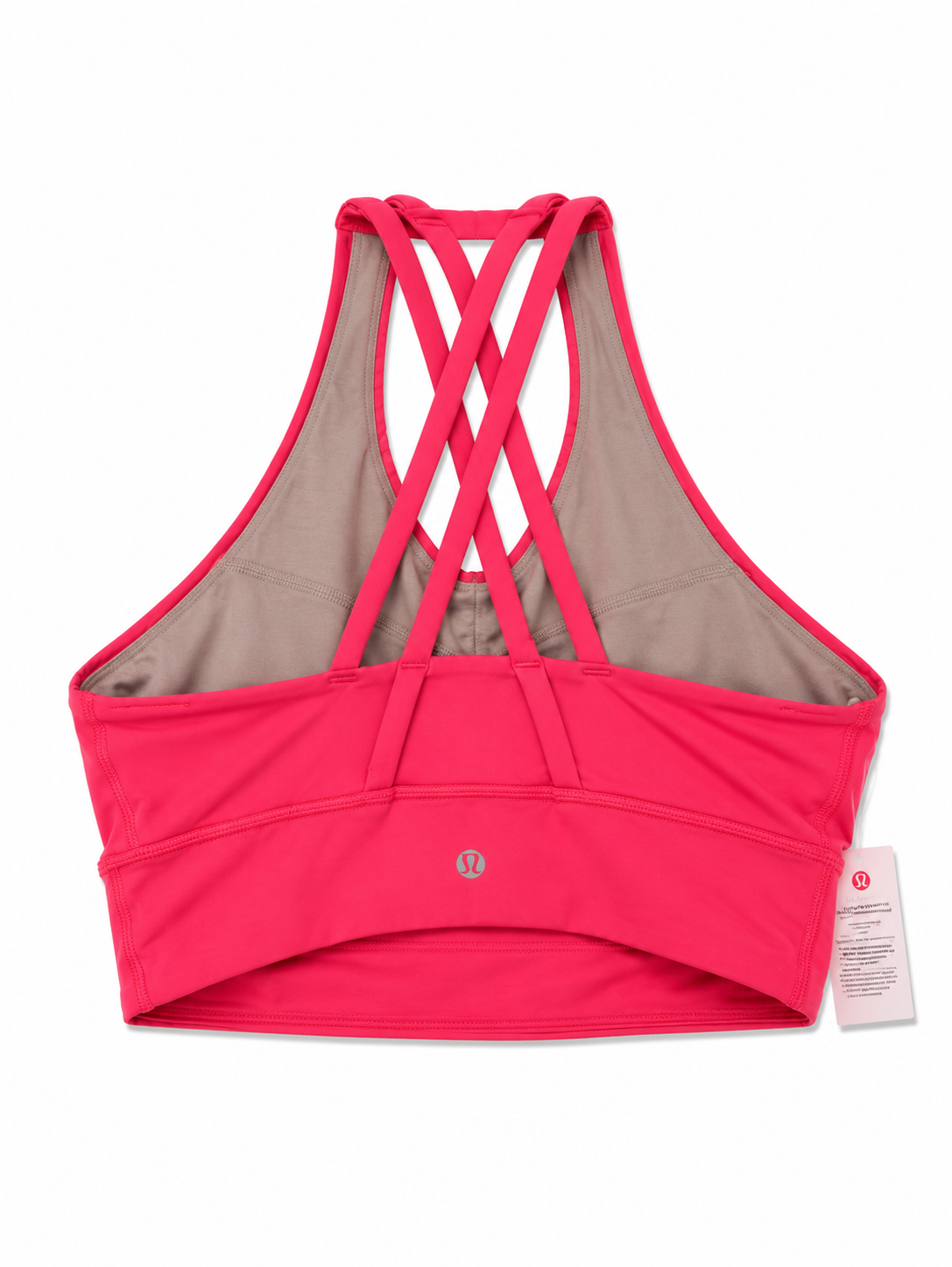 Lululemon High Neck Zip Front Longline Sports Bra | Hot Pink Size 10 | Crisscross Back | NWT
