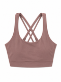 Lululemon Energy Longline Sports Bra | Dusky Mauve | Crisscross Back | Size 10