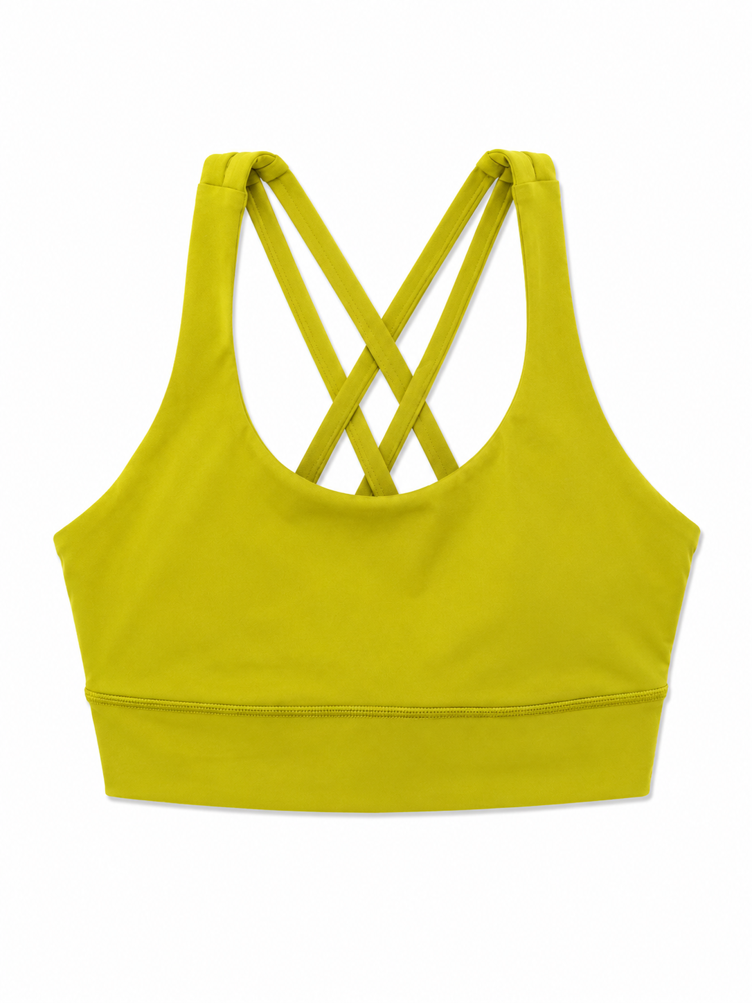 Lululemon Energy Longline Sports Bra | Electric Yellow | Crisscross Back | Size 10