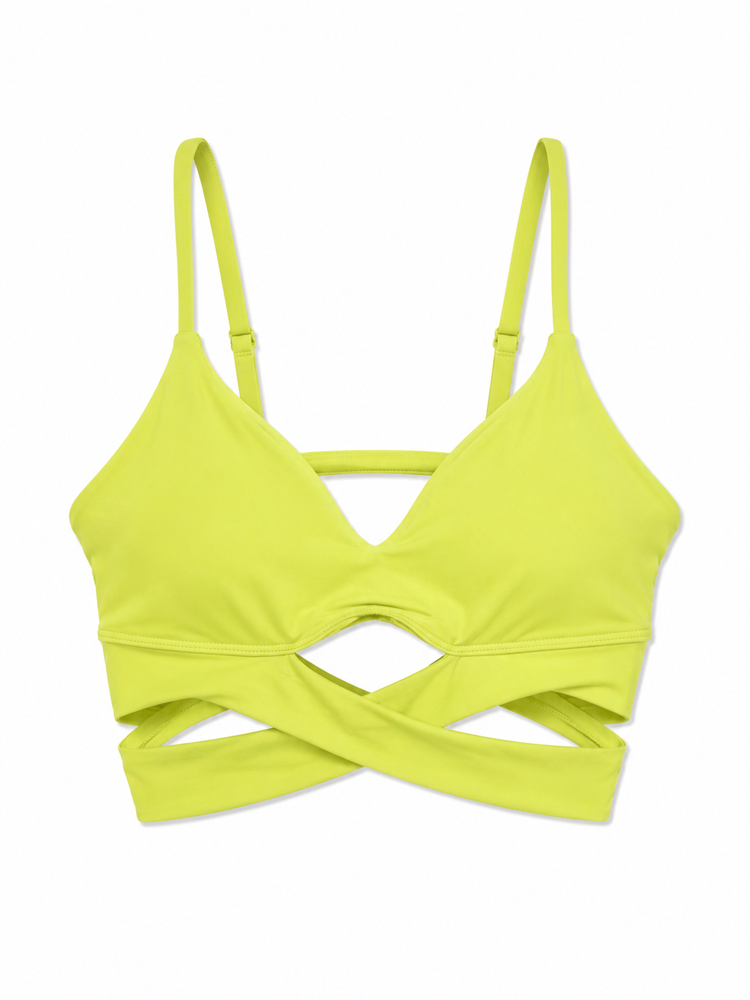 Lululemon Wrap-Front Sports Bra | Neon Yellow | Adjustable Straps | Size 8
