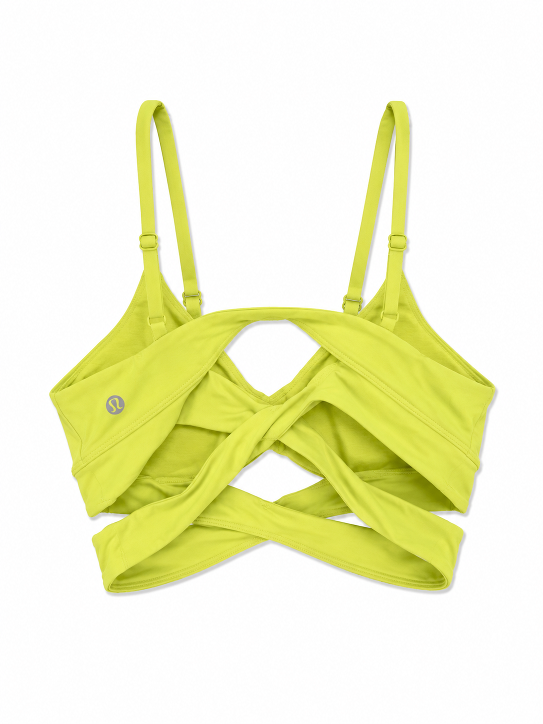 Lululemon Wrap-Front Sports Bra | Neon Yellow | Adjustable Straps | Size 8