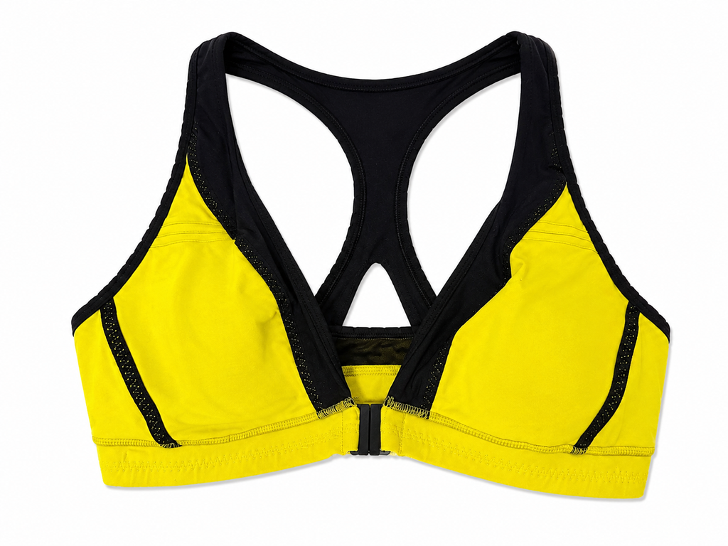 Lululemon Front-Close Racerback Sports Bra | Yellow & Black | Pre-Loved