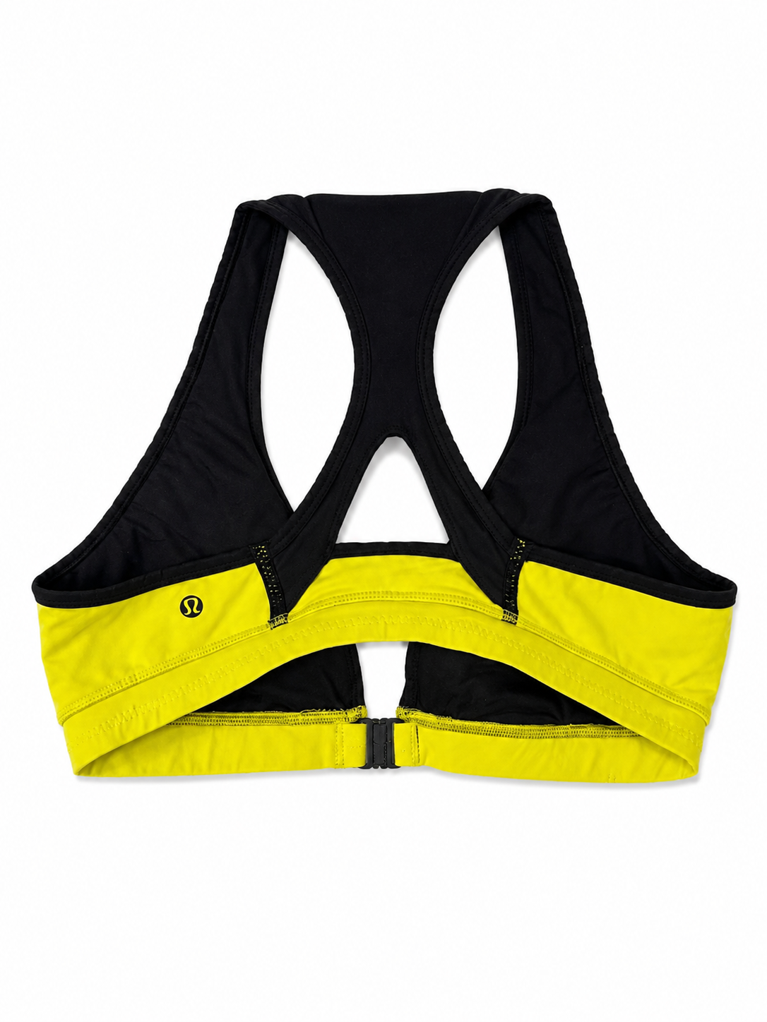 Lululemon Front-Close Racerback Sports Bra | Yellow & Black | Pre-Loved