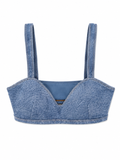 Lululemon Denim Blue Longline Sports Bra | Sweetheart Neckline Size 2| Pre-Loved