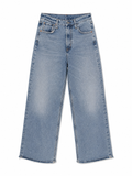 COT High Rise Wide Leg Jeans | Light Wash | Raw Hem | Size 25