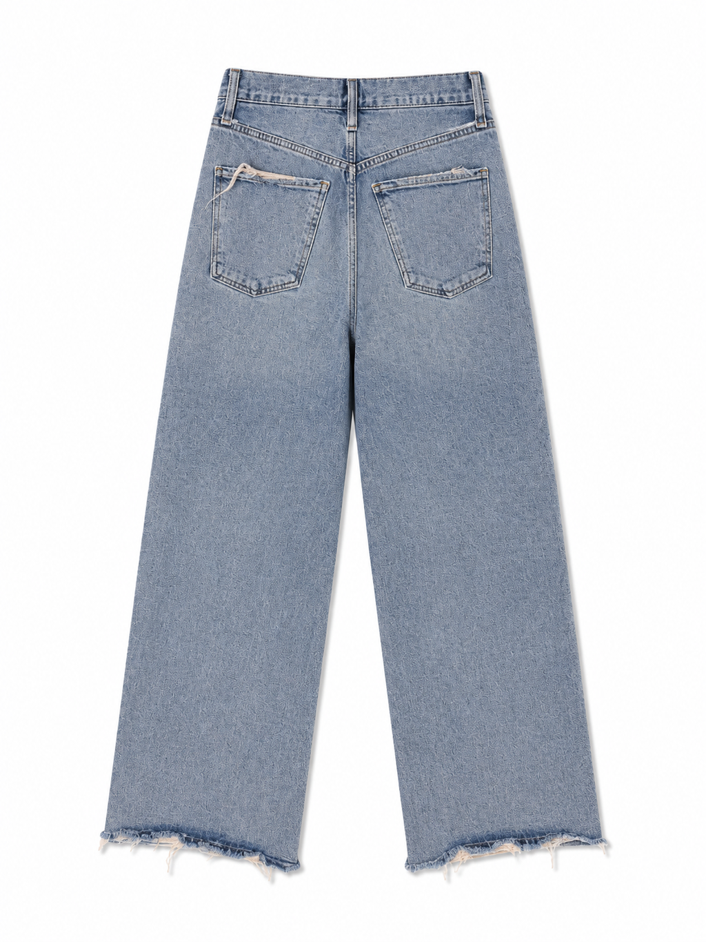 COT High Rise Wide Leg Jeans | Light Wash | Raw Hem | Size 25