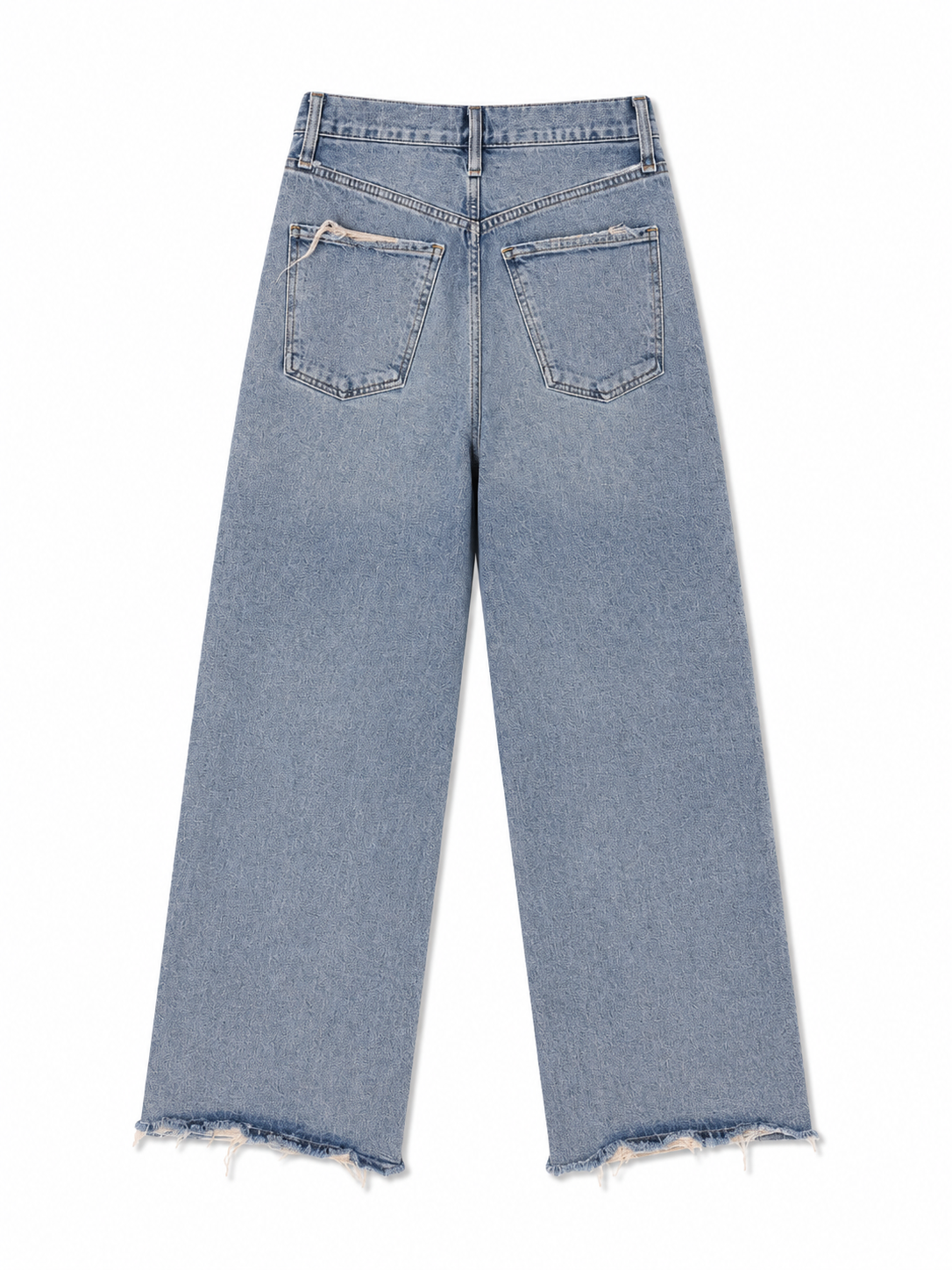 COT High Rise Wide Leg Jeans | Light Wash | Raw Hem | Size 25