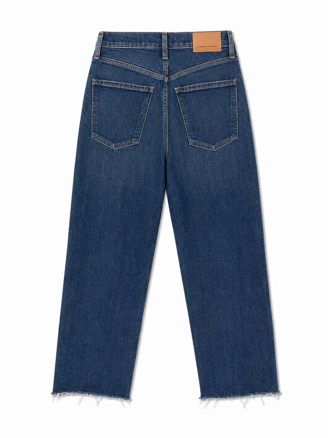 Citizens of Humanity Jolene High Rise Straight Leg Jeans | Dark Wash | Raw Hem | Size 25