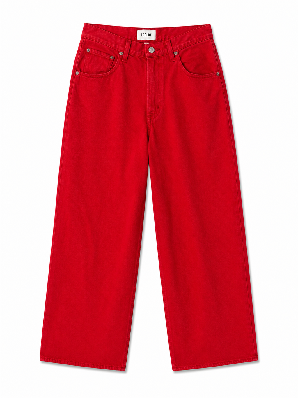 AGOLDE High Rise Straight Leg Jeans | Red | Size 25| Pre-Loved