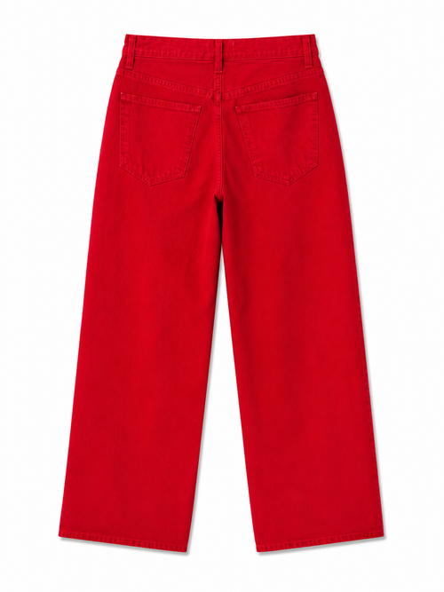 AGOLDE High Rise Straight Leg Jeans | Red | Size 25| Pre-Loved