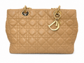 Christian Dior Large Lady Dior Tote Bag | Beige Cannage Lambskin | Gold Hardware