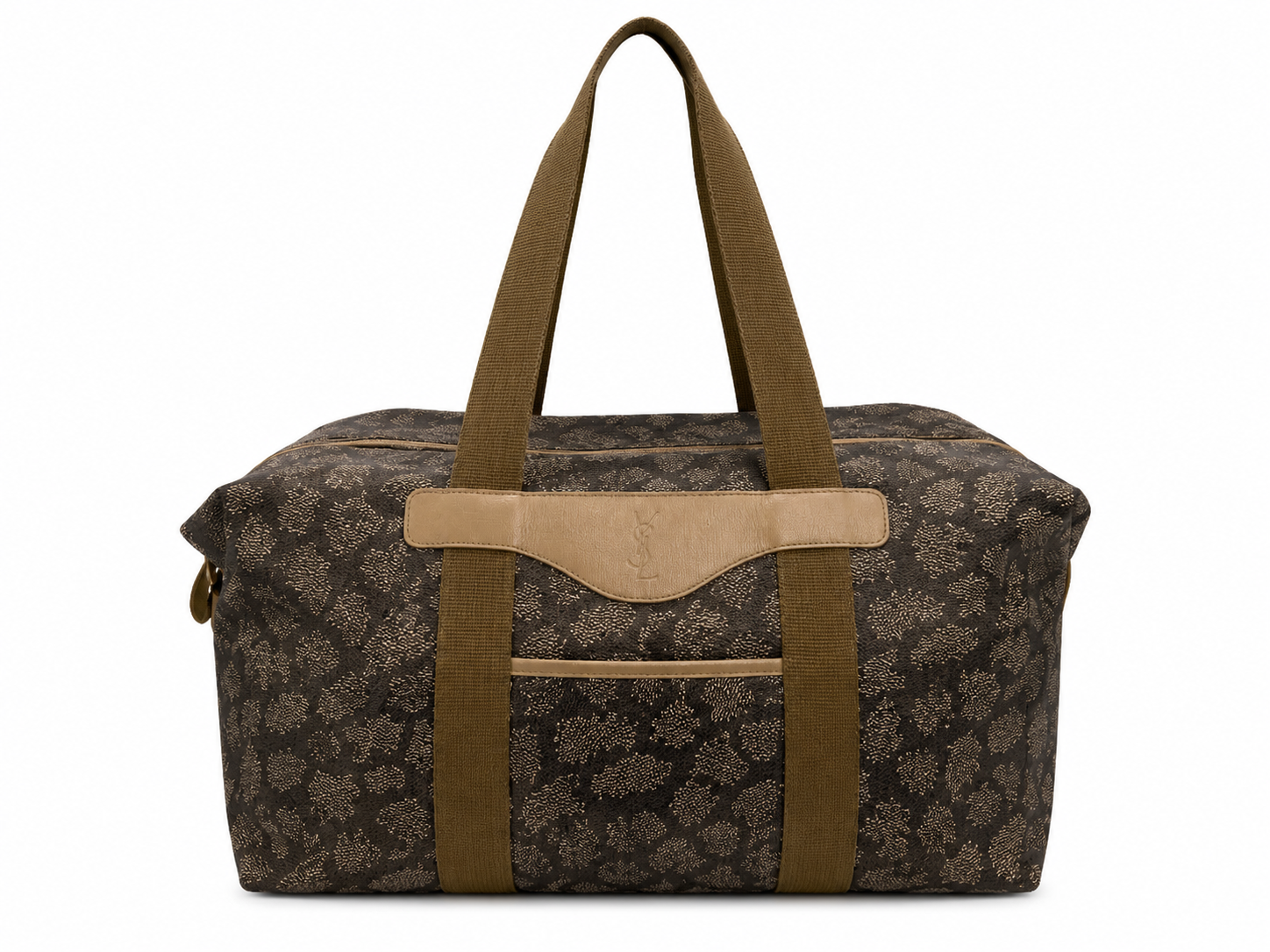 Saint Laurent YSL Brown Monogram Canvas Duffle Bag | Travel Weekender Tote
