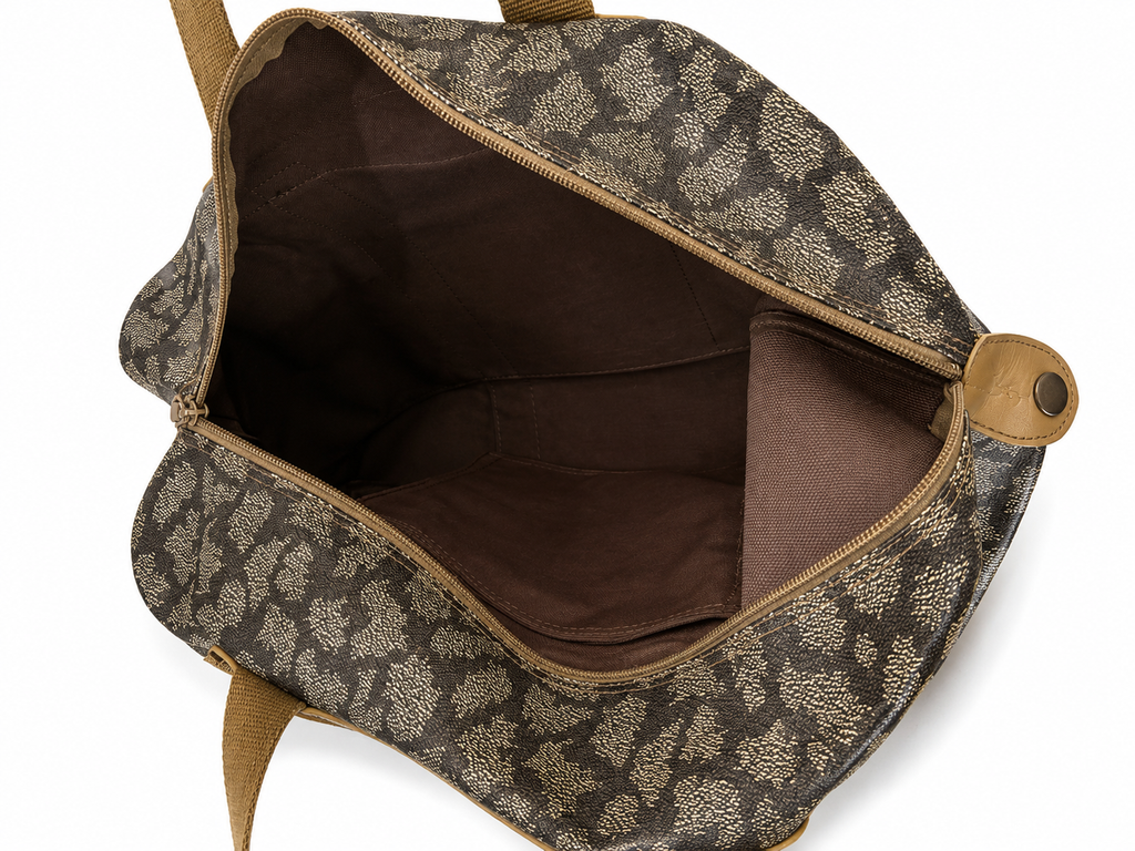 Saint Laurent YSL Brown Monogram Canvas Duffle Bag | Travel Weekender Tote
