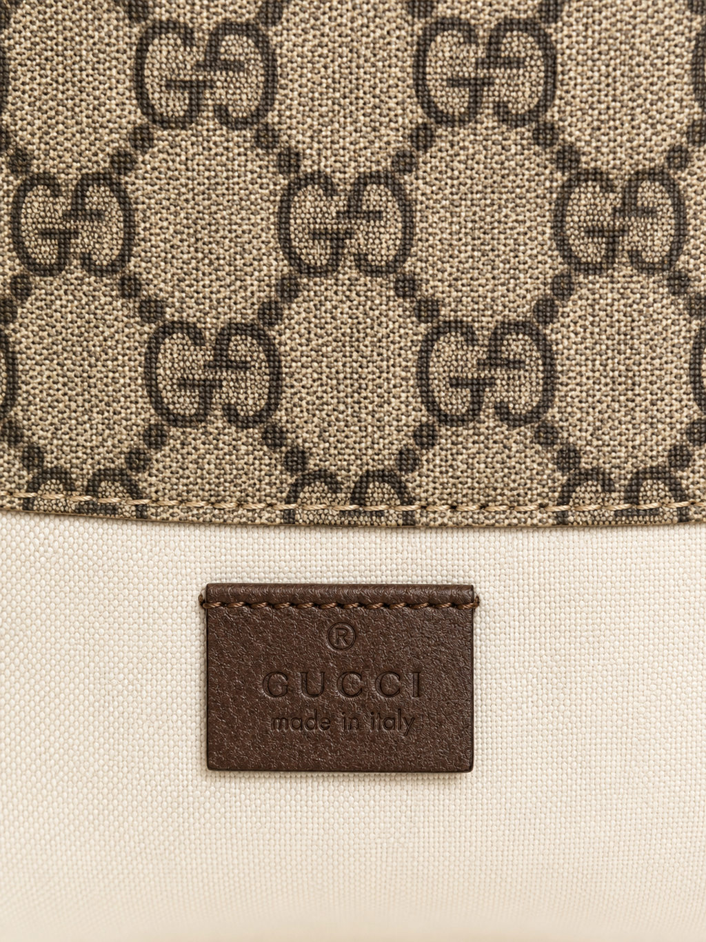 Gucci GG Supreme Belt Bag Beige & Ebony Canvas with Web Stripe| Preloved