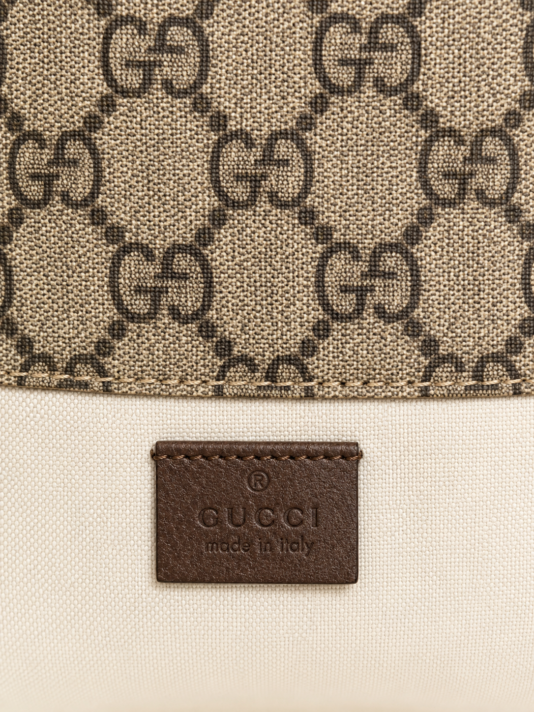 Gucci GG Supreme Belt Bag Beige & Ebony Canvas with Web Stripe| Preloved