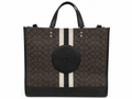 Coach Signature Jacquard Tote Bag Brown & Black with Stripe | Shoulder & Crossbody