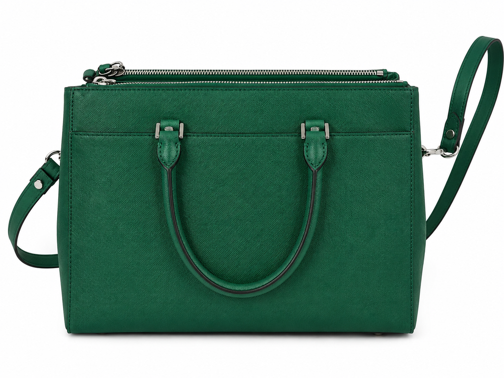 MCM Green Leather Medium Tote Bag | Convertible Shoulder & Crossbody| Preloved