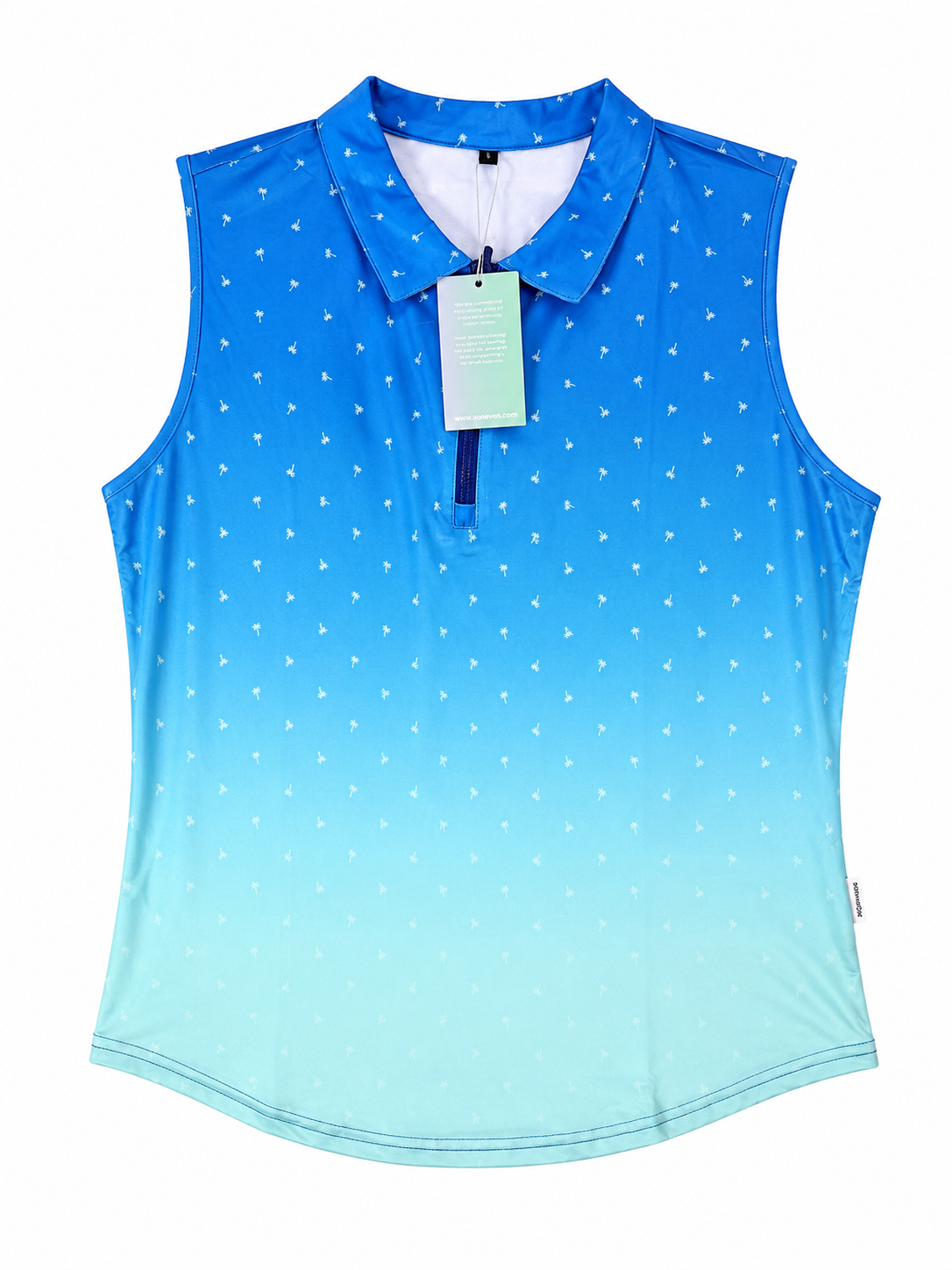 Blue Dot Gradient Print Athletic Polo Shirts For Women